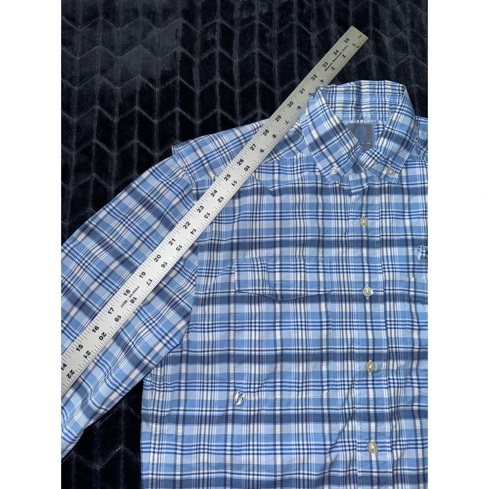 Vineyard Vines Harbor Shirt Blue Plaid Button Down Fishing Vented Back Sz XS - Picture 9 of 10